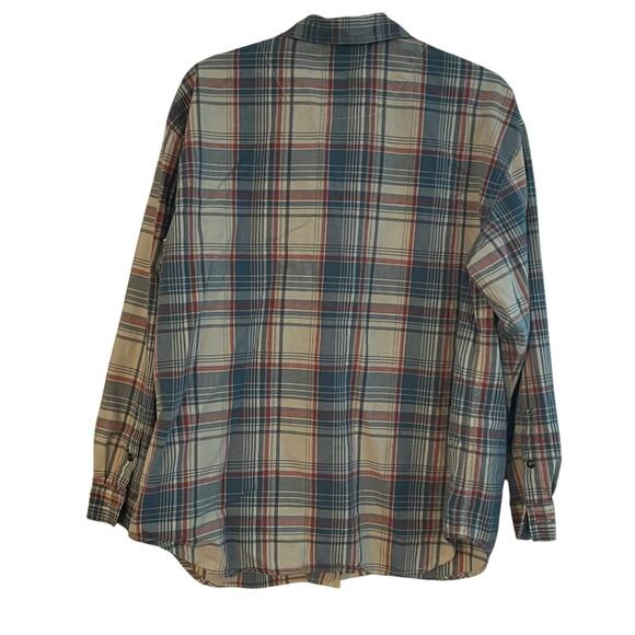 Vintage 90s Liz Wear  Women's Top Madras  Plaid Cottagecore  Shirt  L - Picture 2 of 5